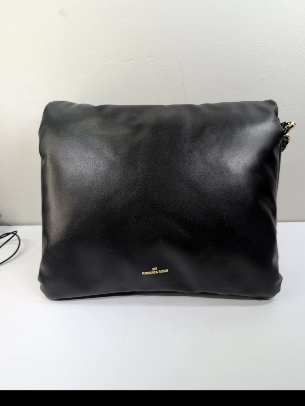 Roberta Rossi Black Leather Shoulder Bag New Without Tags STUNNING